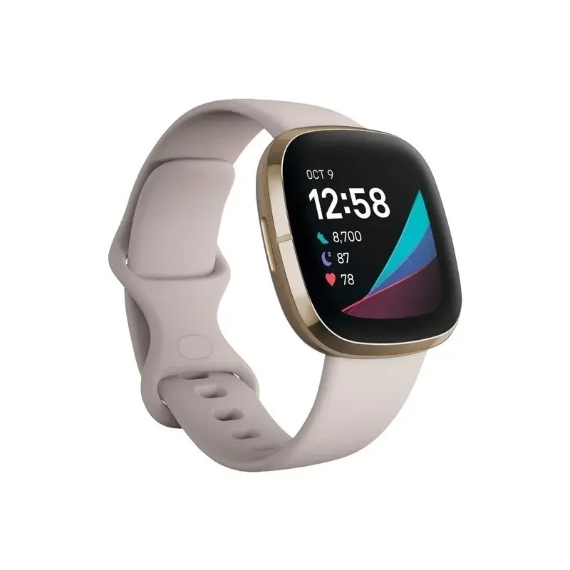 SecurityartwatKitchen Fitbit Sense - Lunar White/Soft Gold