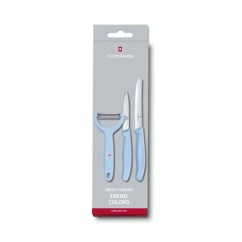 Juego de cuKitchenillos y pelador SC, 3 piezas, Azul