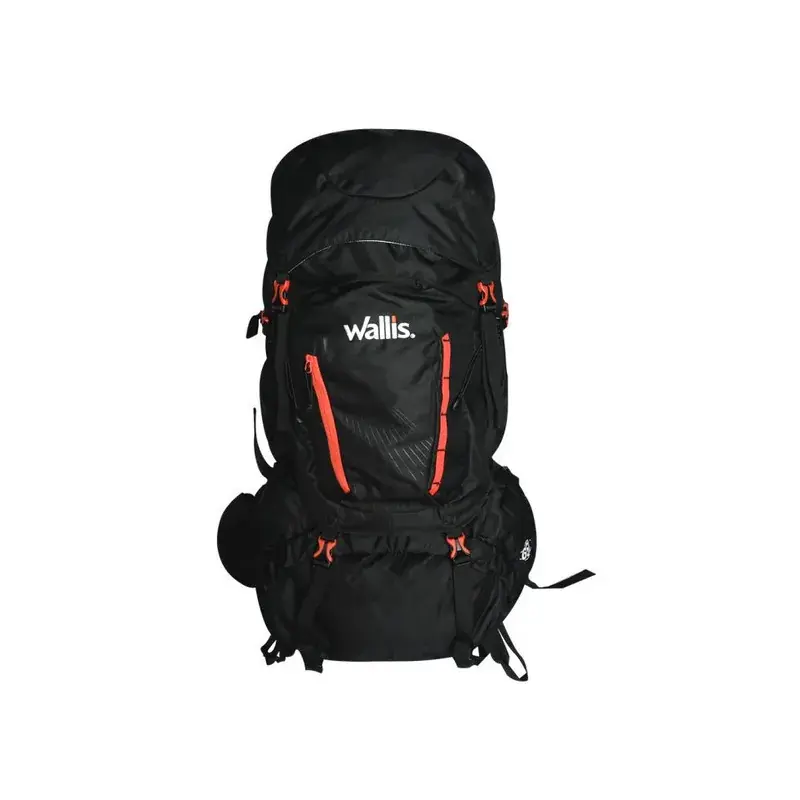 MoKitchenila para montaña 65L Negro con rojo