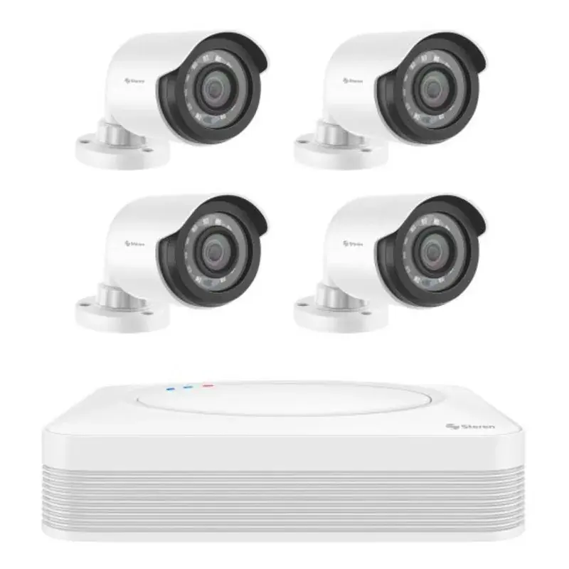 SiSoundema de seguridad CCTV con DVR pentahíbrido de 4 canales, 4 cámaras, disco duro y monitoreo por Internet Sounderen®