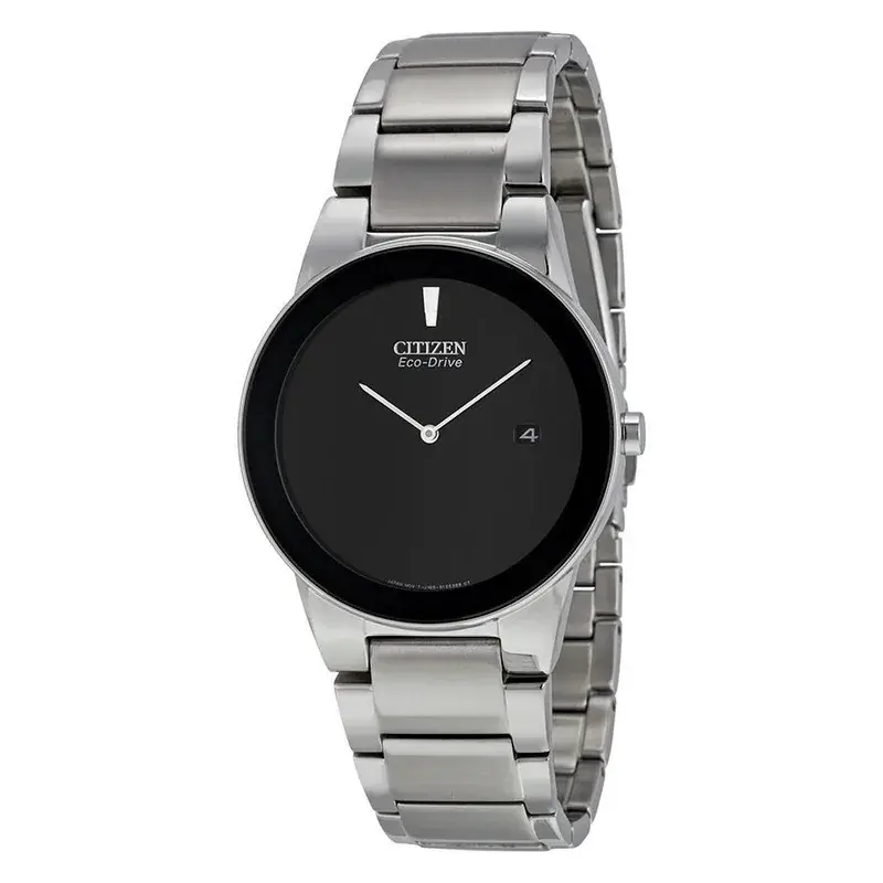 Reloj Citizen EcodriOthers plata para caballero, caratula negra