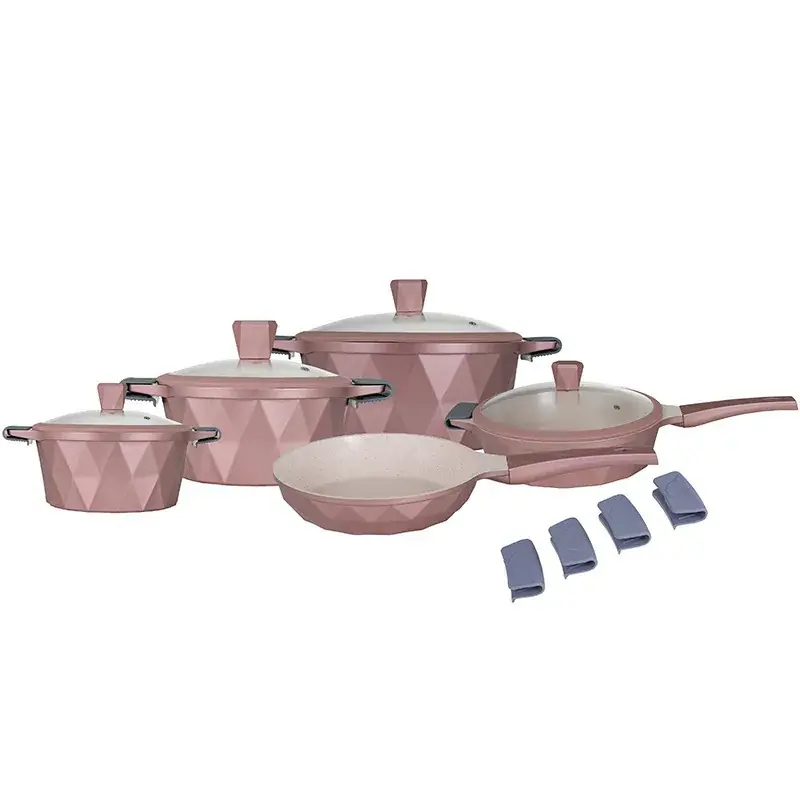 Batería de cocina KoKitchenSoundelle, Serenity Rosa oro 13 pzs.