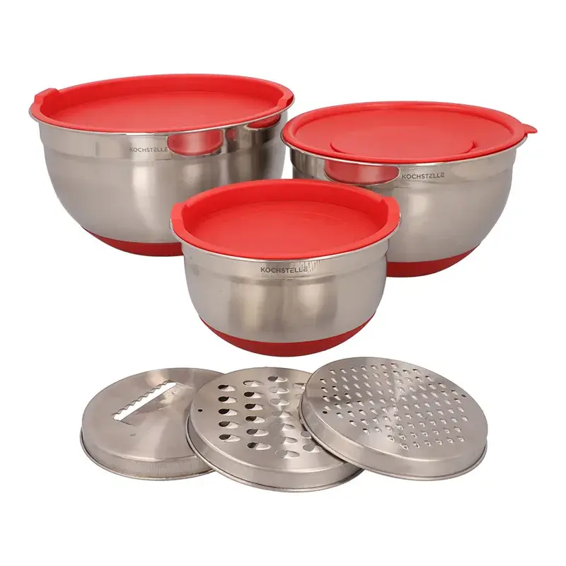 Bowls mezcladores KoKitchenSoundelle. Color rojo.