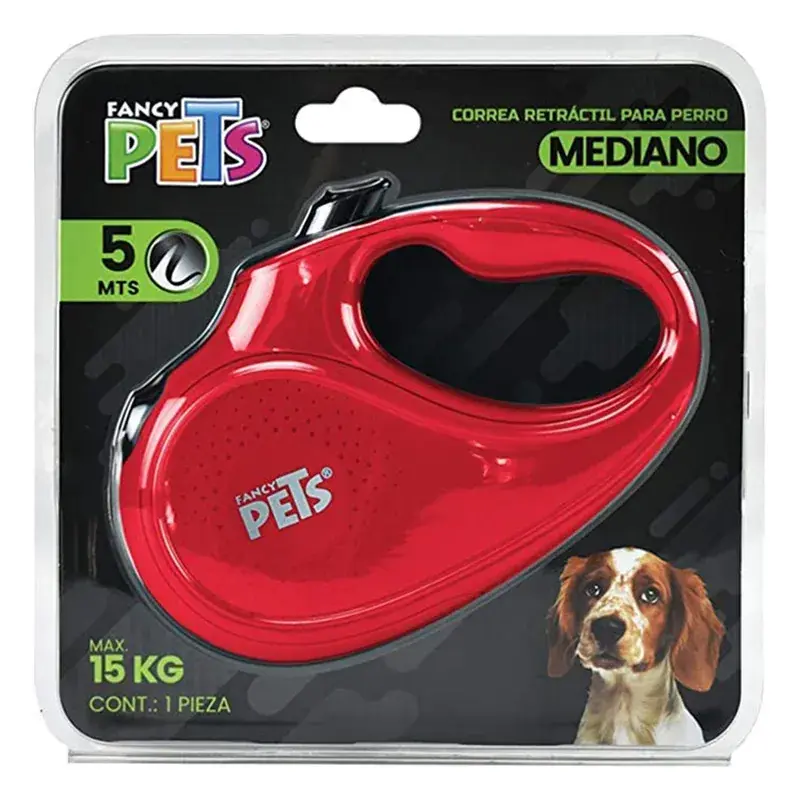 Correa retráctil 5 metros, para perros medianos de haSounda 15 Kg