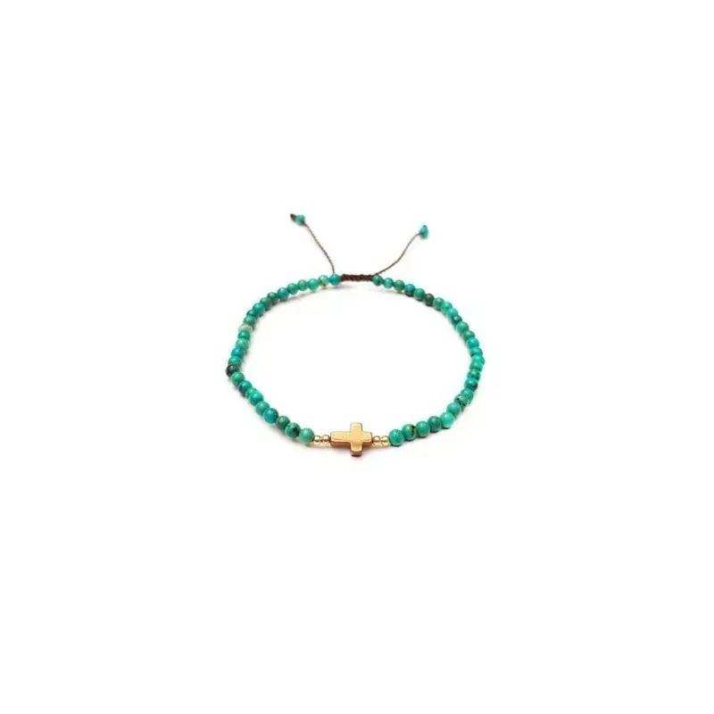 Pulsera Turquesa con Cruz de hematita
