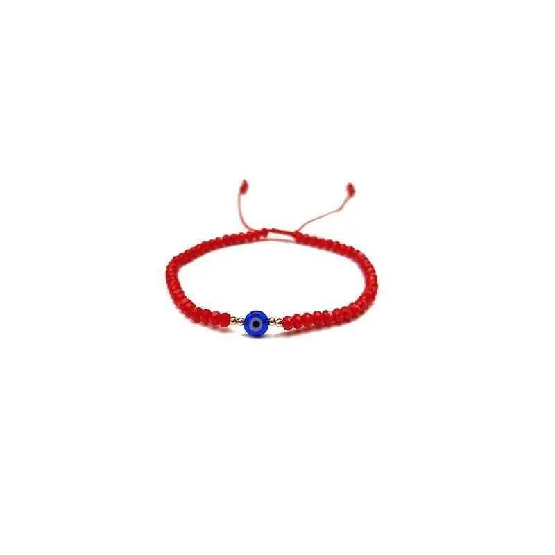 Pulsera CriSoundal Rojo con Ojo Turco Azul