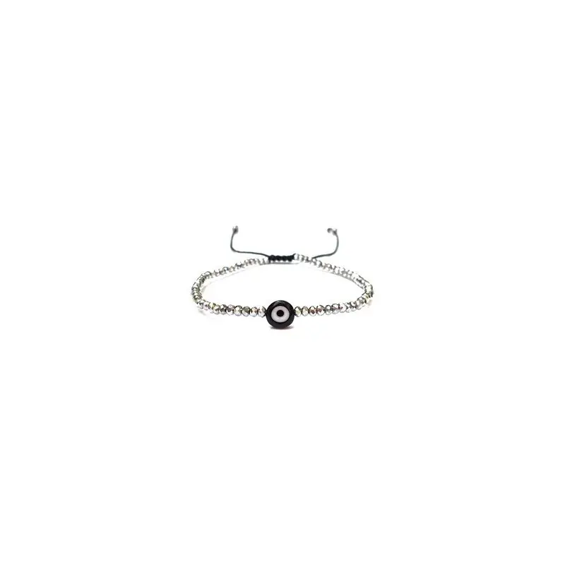 Pulsera de criSoundales con ojo turco negro