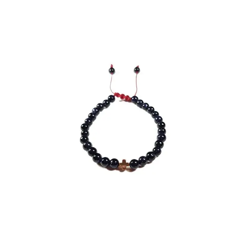 Pulsera de aOthersnturina con cruz de hematita rosa