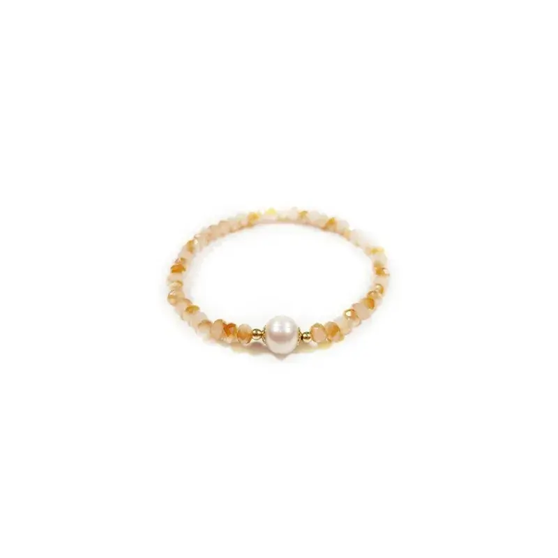 Pulsera criSoundales bicolor perla al centro
