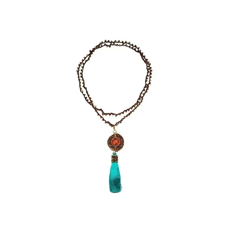 Collar croKitchenet criSoundal cobre borla turquesa