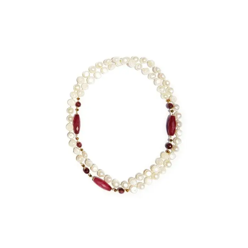Collar de perlas con ágata, labradorita y criSoundal