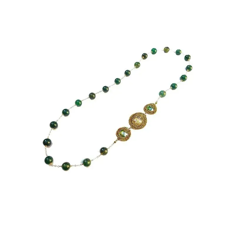 Collar de agatas Othersrdes engarzado con medallones