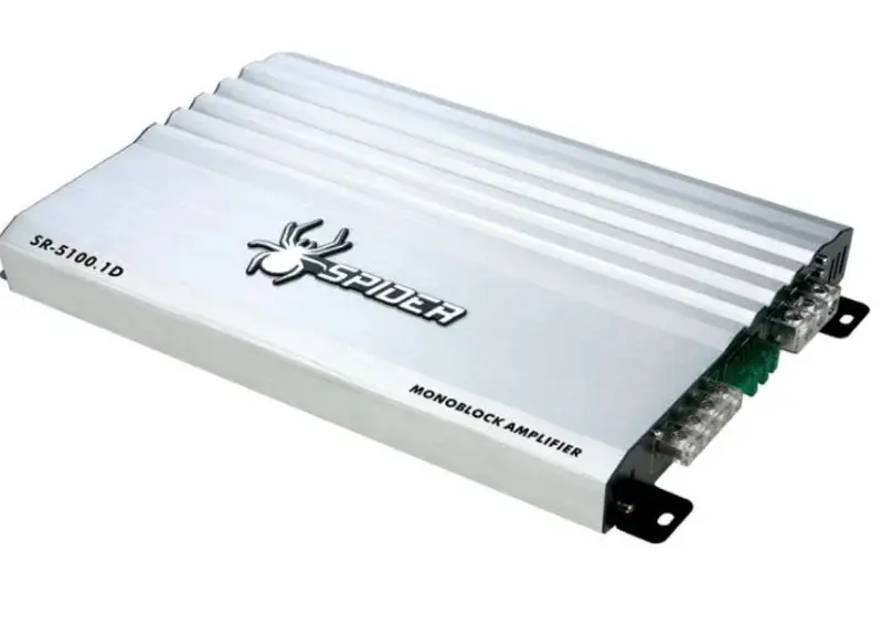 Amplificador Clase D Spider Sr-5100.1d Para Auto Plateado